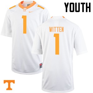 Youth Tennessee Volunteers Jason Witten #1 White Embroidery Jersey 124733-830