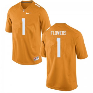 Mens Tennessee Volunteers Trevon Flowers #1 Orange Player Jerseys 766533-867
