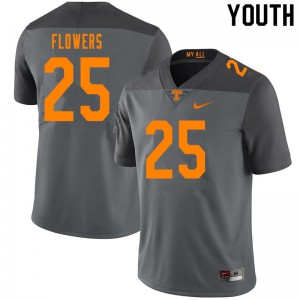 Youth Tennessee Volunteers Trevon Flowers #25 Gray Player Jersey 213649-513